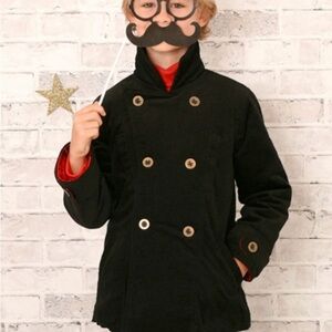 Boy's pea coat | black velvet | NOTTING HILL